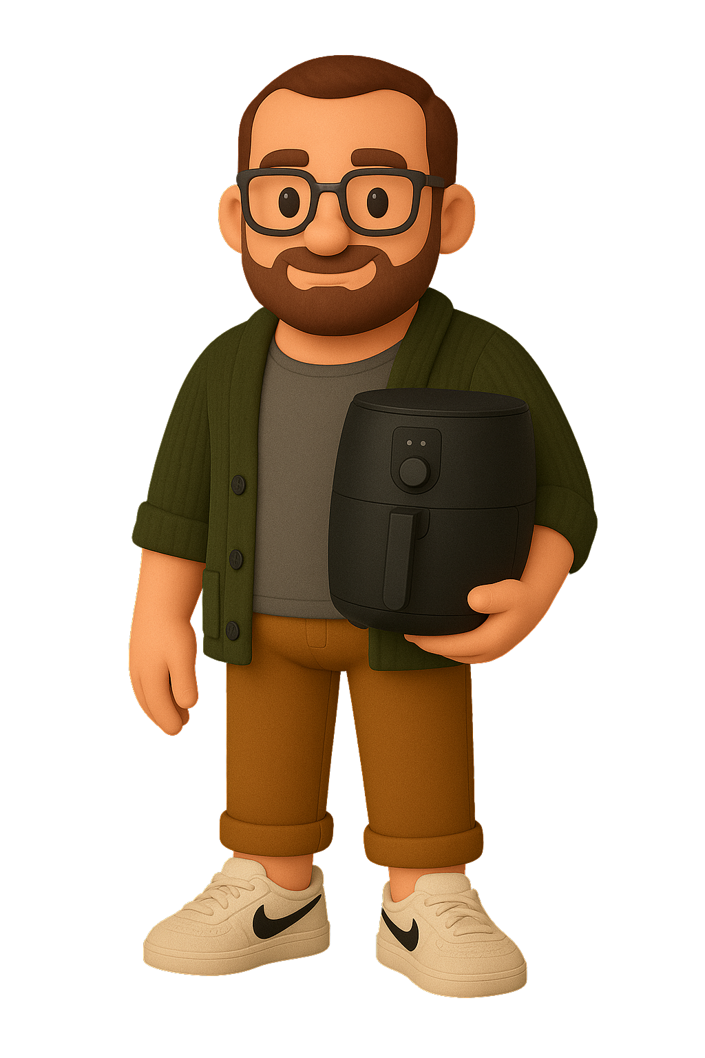 Mascot with air fryer